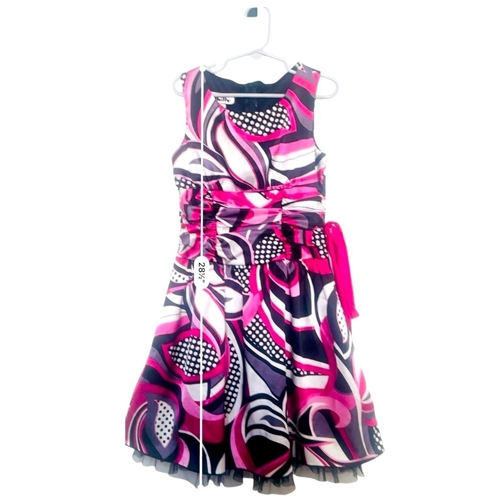 Philly any occasion dress 7 sleeveless scooped neck ruffles ruched waist lining - Picture 9 of 15
